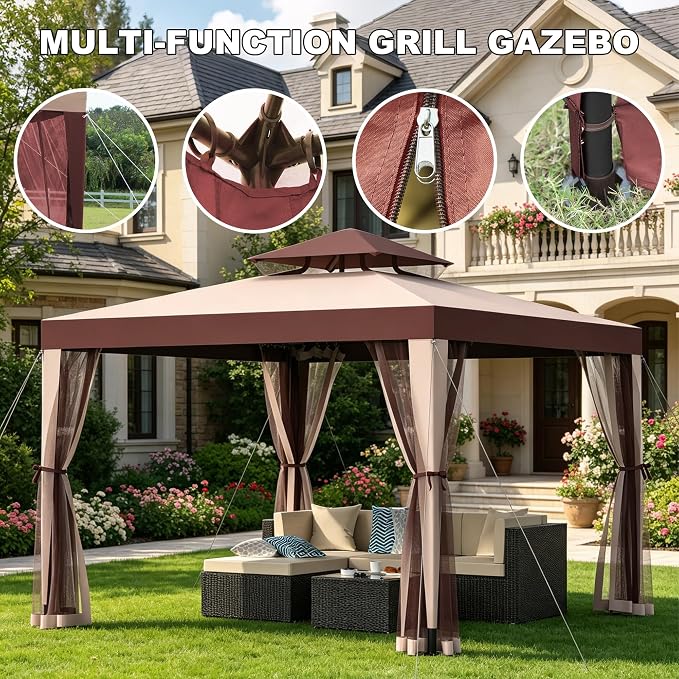 Outdoor Gazebo for Patio, 10×10 Canopy Tent - Image 5