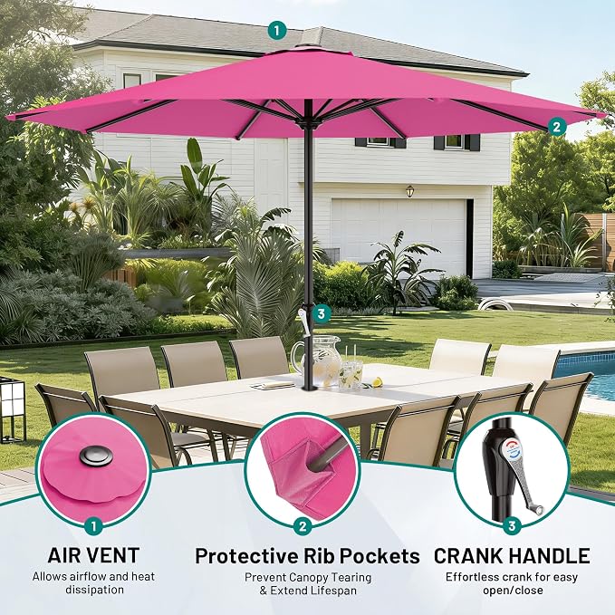 12 FT Patio Umbrella for Outdoor, Outdoor Table Umbrella - Image 2