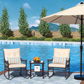 DECMICO 3-Piece Patio Furniture Set, Wicker Rocking Chairs by DECMICO