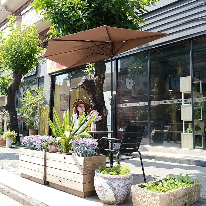 Half Patio Umbrella - 9ft Outdoor Patio Canopy - Condo - Image 5