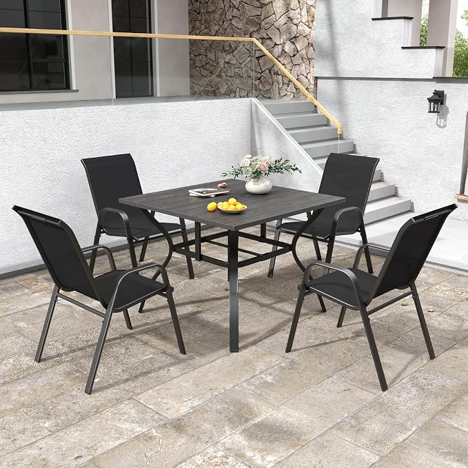 Stackable Patio Chairs Set of 8, Outdoor Chairs Set - Image 8