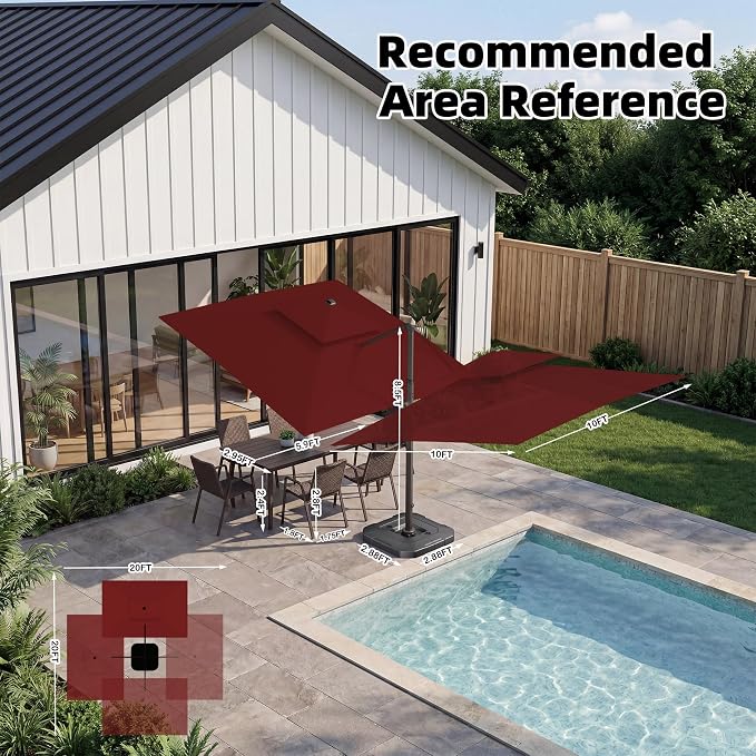 10x10 FT Outdoor Cantilever Patio Umbrella - Image 5