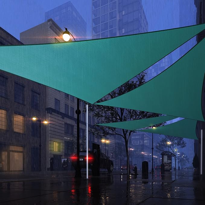 Royal Shade 9' x 14' x 16.6' Turquoise Triangle Waterproof Sun Shade Sail Order - Image 7