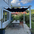 PURPLE LEAF Pergola 10' x 12' Aluminum Frame Retractable Sun Shade, Powder coat by PURPLELEAF