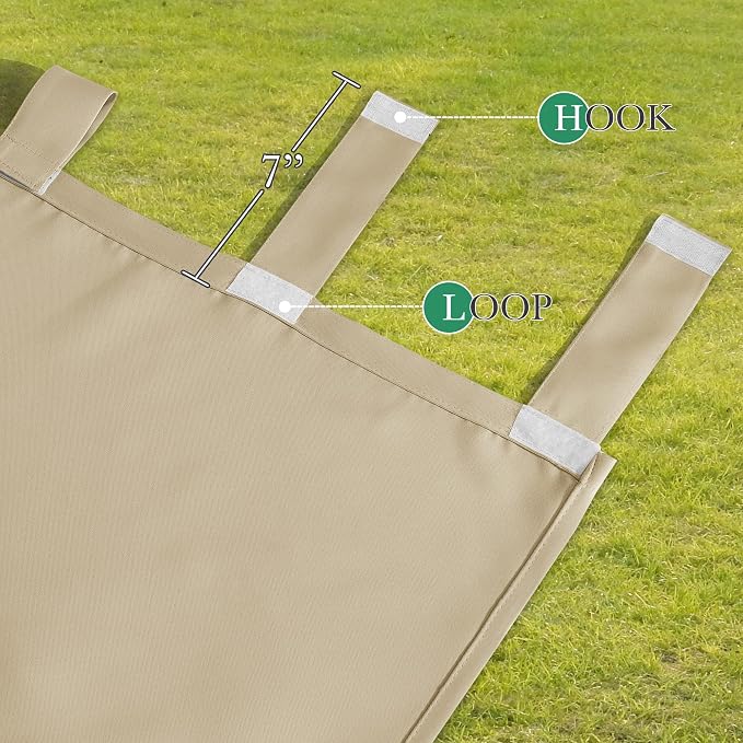 2 Panels Beige Outdoor Curtains - Image 4