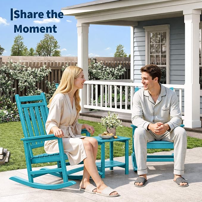 HDPE Rocking Chair Outdoor Set of 2 - Image 3