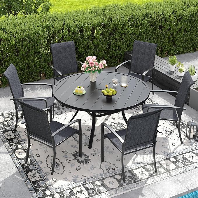 DIFY Patio Chairs Set of 2, Stackable Outdoor Dining Chairs - Image 2