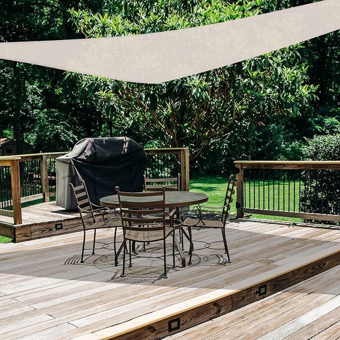 AsterOutdoor Sun Shade Sail Triangle 16' x 16' x 16' UV Block Canopy - Image 5