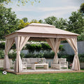 10'x12' Outdoor Gazebo, Metal Frame Heavy Duty Patio Canopy Tent Shelter by LAUSAINTHOME