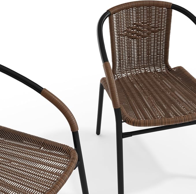 Flash Furniture Lila Modern Rattan Indoor/Outdoor Stackable Dining Chairs - Image 13
