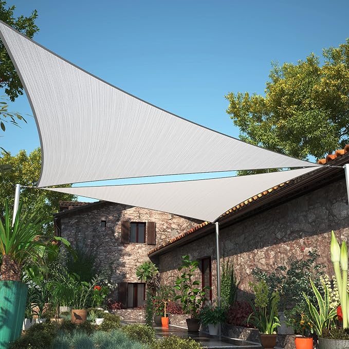 10' x 14' x 17.2' Grey Sun Shade Sail UPF50 Right Triangle SMTAPT12 Canopy by ShadeMart
