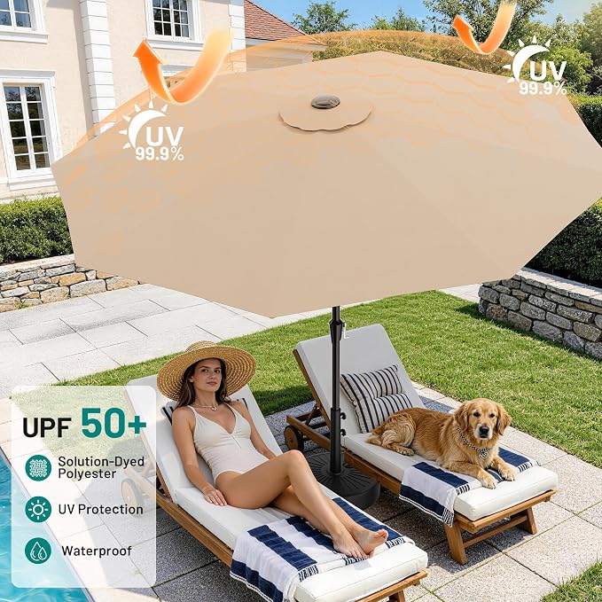 9 FT Patio Umbrella for Outdoor, Outdoor Table Umbrella - Image 4