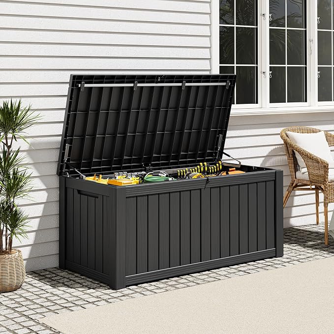 Outdoor Deck Storage Box, Resin Deck Boxes Indoor and outdoor, Waterproof - Image 4