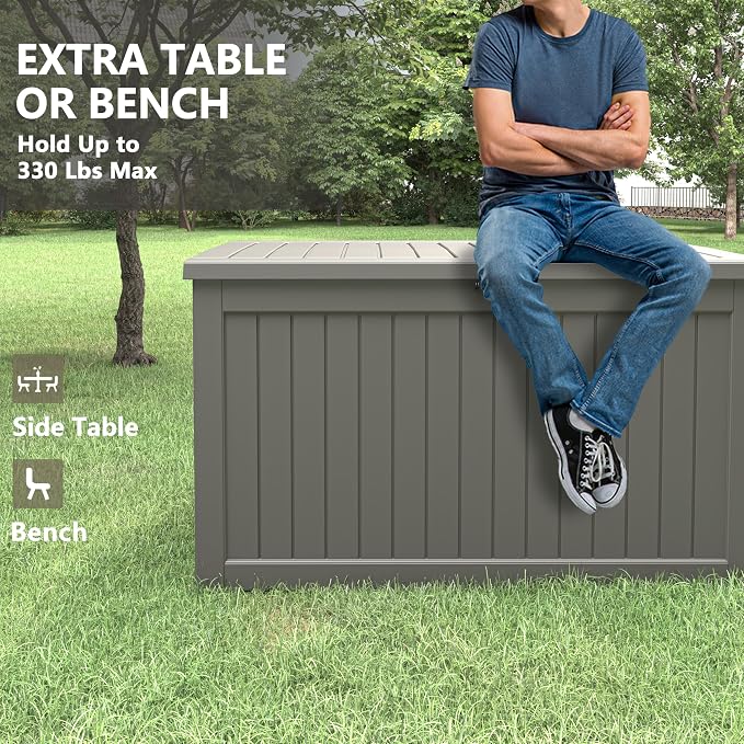 280 Gallon Outdoor Storage Box, Resin Deck Boxes Indoor and outdoor, Waterproof - Image 5