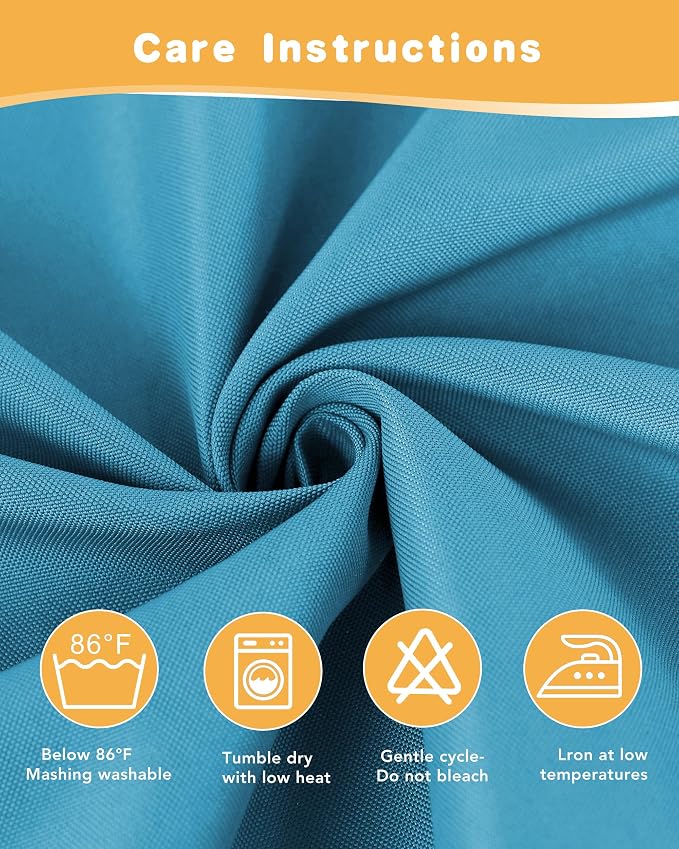 HolidayIdeas Outdoor Curtains for Patio Waterproof 4 Pcs 54x120 Inch Teal | - Image 7