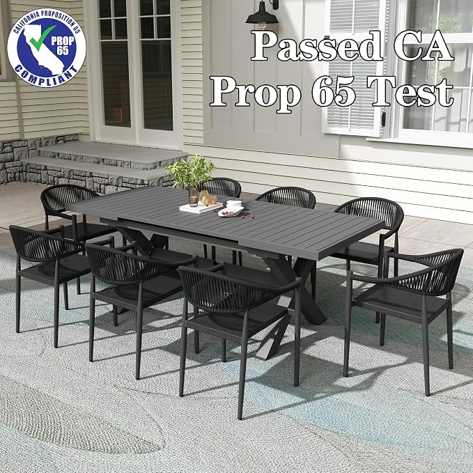 TWT Patio Dining Chairs Outdoor Stackable - Image 3