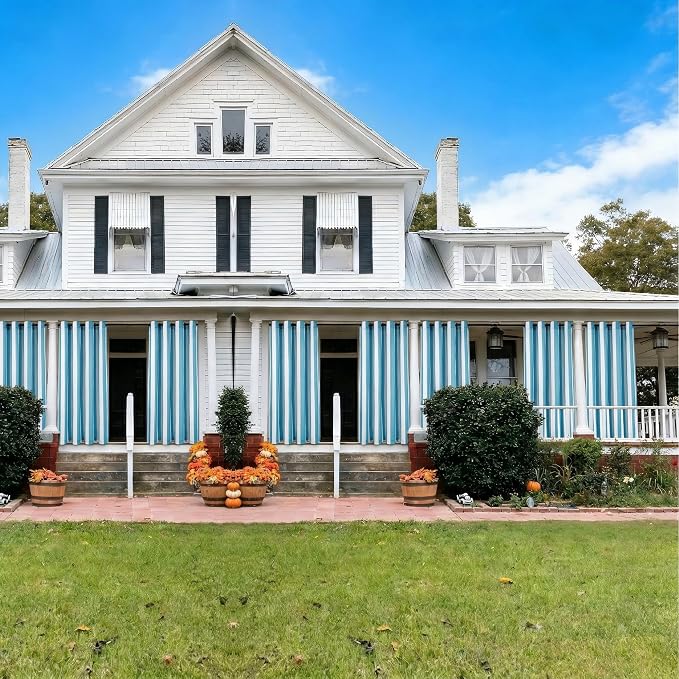 2 Panels Outdoor Stripe Curtains - Image 3