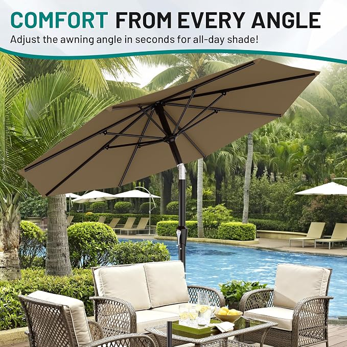 9 FT Patio Umbrella for Outdoor, Outdoor Table Umbrella - Image 7