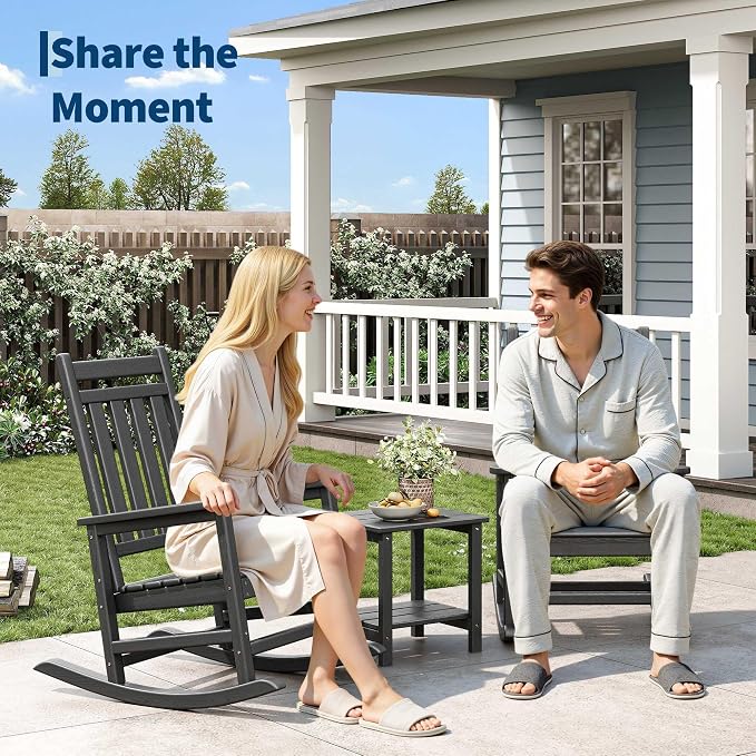 HDPE Rocking Chair Outdoor Set of 4 - Image 3