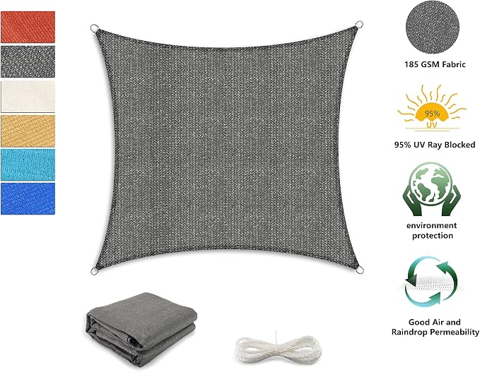 Tronssien Rectangle 10'x13' Sun Shade Sail, 95% UV Blockage Canopy Awning - Image 3