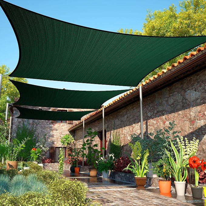6' x 24' Green Sun Shade Sail Rectangle SMSLR Canopy Fabric Cloth Screen by ShadeMart