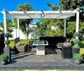 PURPLE LEAF Outdoor Pergola 10' x 13' White Pergola, Double Canopy, anchored by Unknown