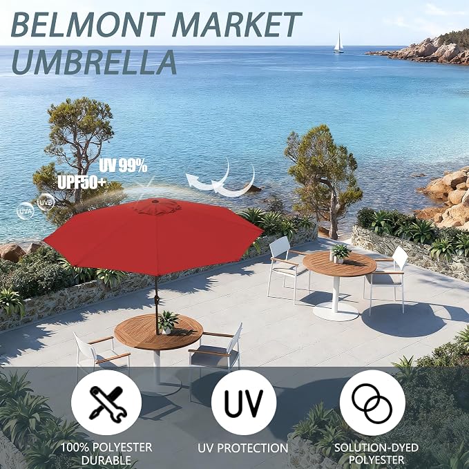 Patio Umbrella 9 FT Outdoor Table Umbrella - Image 3