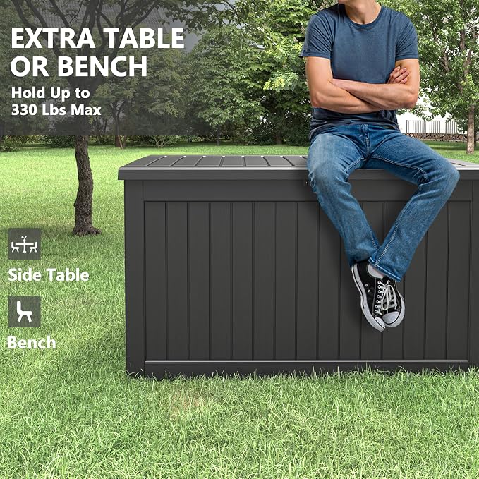 280 Gallon Outdoor Storage Box, Resin Deck Boxes Indoor and outdoor, Waterproof - Image 5