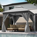 10'x10' Outdoor Gazebo, Metal Frame Heavy Duty Patio Canopy Tent Shelter by LAUSAINTHOME