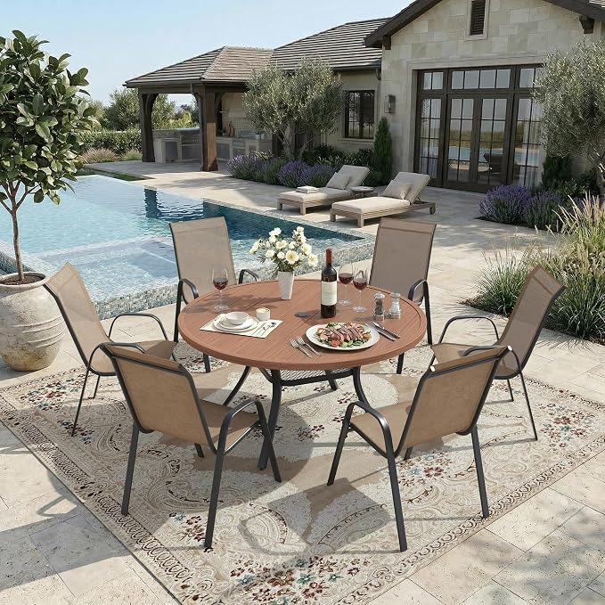 DIFY Patio Chairs Set of 6, Stackable Outdoor Dining Chairs Set - Image 2