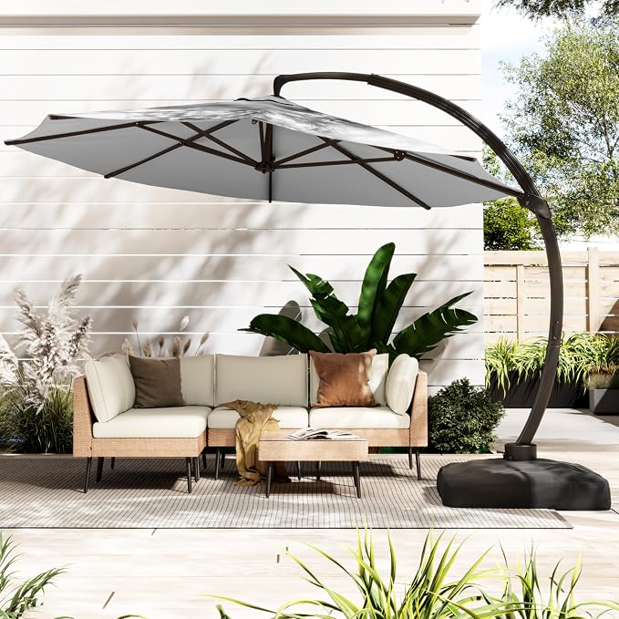11FT All Aluminum Cantilever Patio Umbrella by ENSTVER
