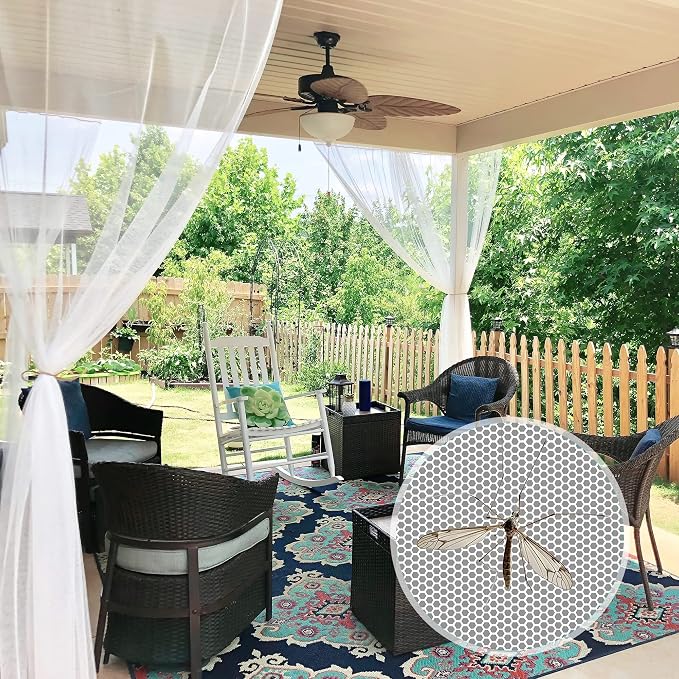 RYB HOME Mosquito Netting Outdoor Curtains by RYBHOME
