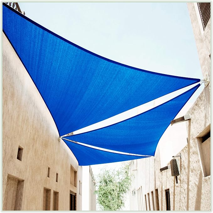 ColourTree 12' x 12' x 12' Blue Sun Shade Sail Triangle CTSLT12 by ColourTree