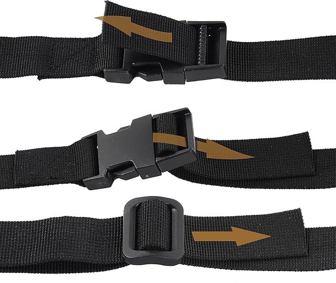 Wisdompro Luggage Strap, 2 Pack Heavy Duty Utility Straps with Quick Release Buckle, Adjustable Nylon Strap for Backpacking, Sleeping Bag Compression, Camping, Hiking - 48 inch, Black