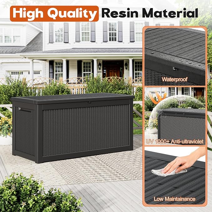 Outdoor Deck Storage Box, Resin Deck Boxes Indoor and outdoor, Waterproof - Image 4