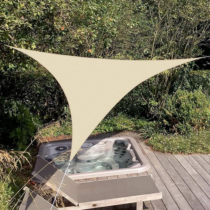 Patio Paradise 7' x 7' x 6'10" Sun Shade Sail Triangle Canopy, Permeable Shade - Image 5
