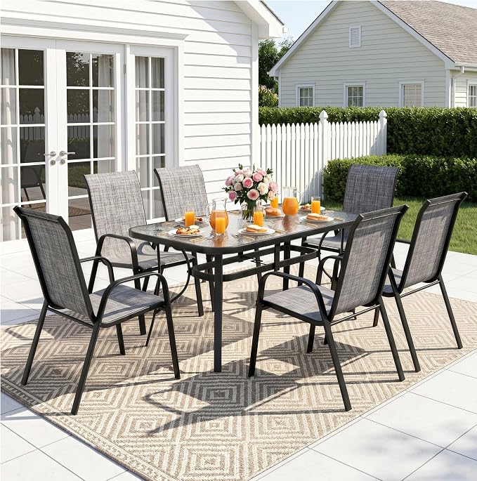 MAMIZO Patio Dining Chairs, Stackable Textilene Chair Set of 4, - Image 8