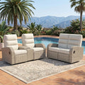 Oversized 2 Pieces Wicker Outdoor Recliner Loveseat by LayinSun