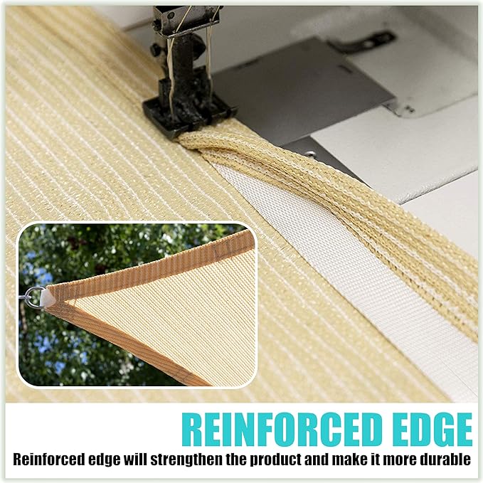 Amgo Custom Size 8' x 8' Red Rectangle Square Sun Shade Sail UPF50+ AGTAPR0810 - Image 5