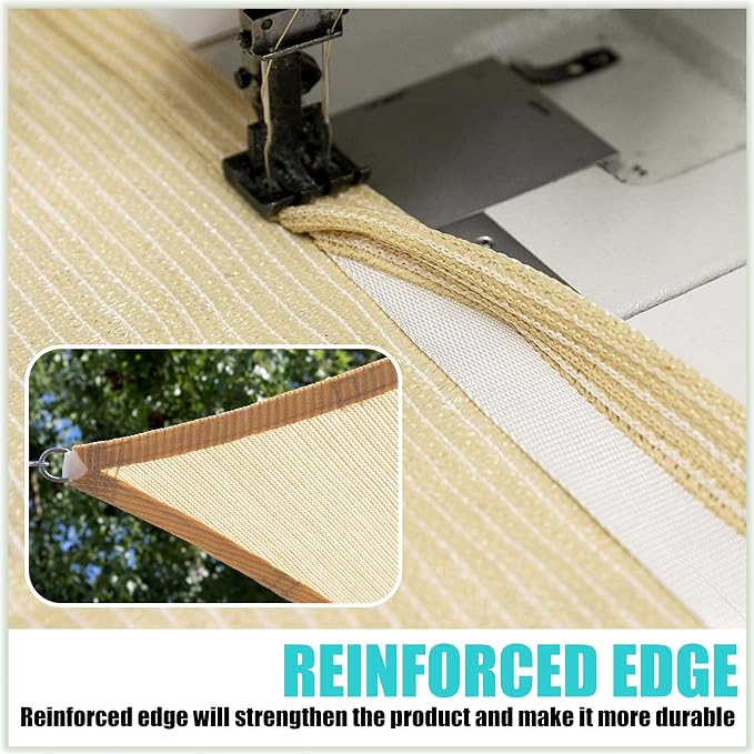Amgo Custom Size 10' x 10' x 14.1' Gray Right Triangle Sun Shade Sail UPF50+ - Image 5