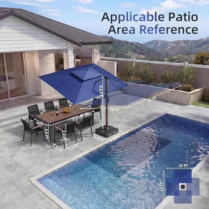 10 X 13 FT Cantilever Patio Umbrella - Image 5