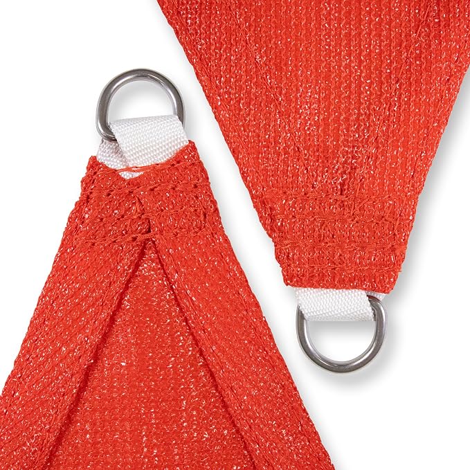 Amgo Custom Size 7' x 11' x 13' Red Right Triangle Sun Shade Sail UPF50+ - Image 8