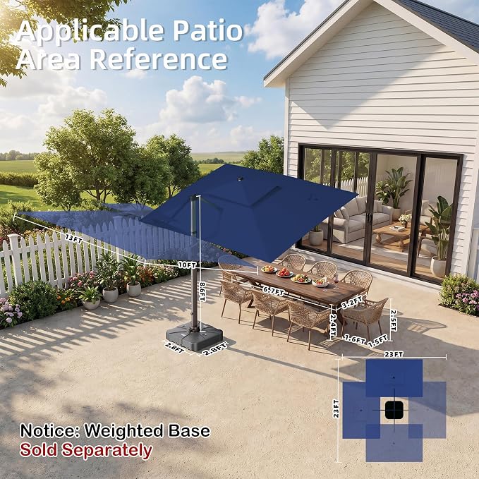 Deconk 10' X 13 'Patio Umbrella - Image 8