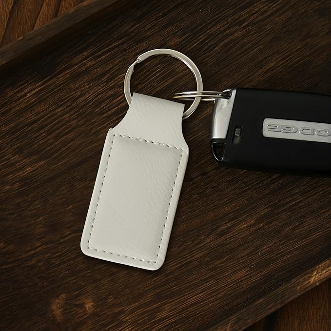 LaserGram Rectangle Keychain, Coat of Arms Germany, Personalized Engraving Included (White)