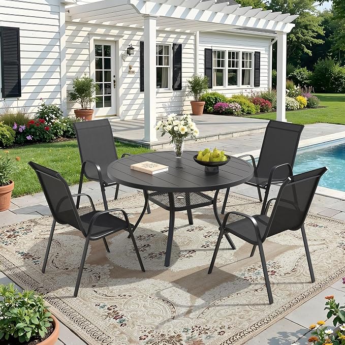 DIFY Patio Chairs Set of 2, Stackable Outdoor Dining Chairs Set - Image 2