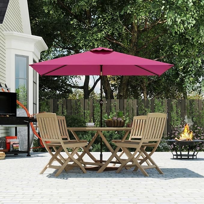 6.5' x 10' Rectangular Patio Umbrella Large Outdoor Market Umbrella w/UV - Image 2