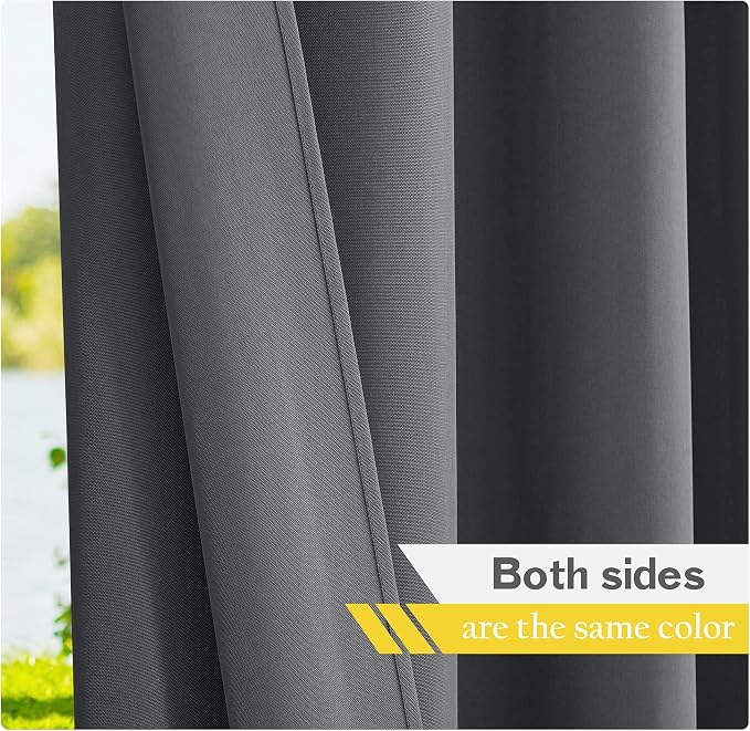 NICETOWN Canvas Outdoor Curtains Extra Wide - Image 4