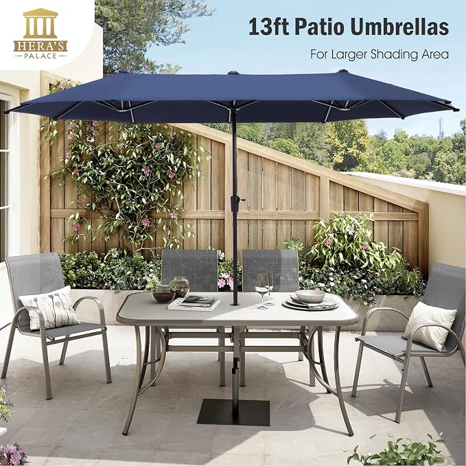 13 ft Large Double-Sided Patio Umbrella, Outdoor Umbrella, Market Umbrella - Image 5