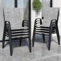Stackable Patio Chairs Set of 8, Outdoor Chairs Set by Vimstora