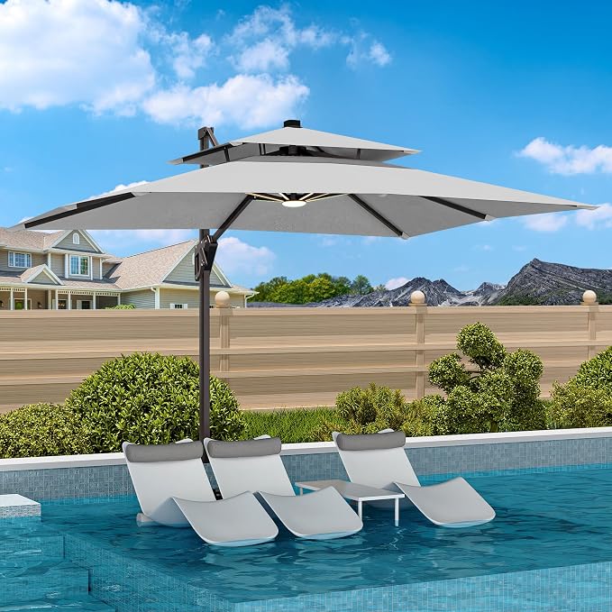 9' X 12' Cantilever Patio Outdoor Umbrella by MPLShade